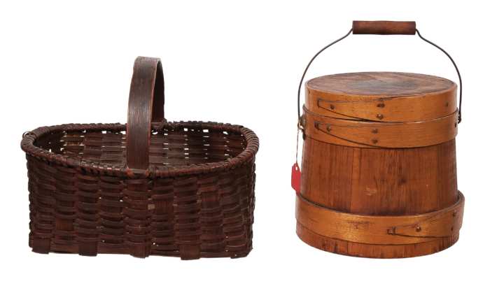 Lot 40: Sap Bucket, Basket and Pail