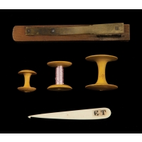 Lot 149: Spools, Bone Hook and Poplar Splitter