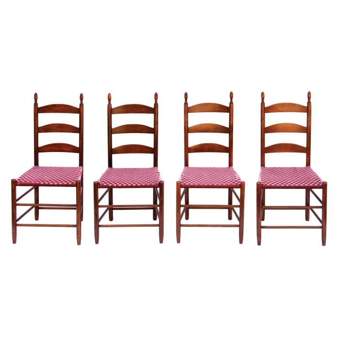 Lot 91: Rare Set of Eight Three-Slat Side Chairs