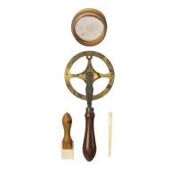 Lot 94: Four Ivory, Wood and Brass Objects