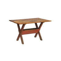 Lot 10: 18th C. New England Pine Sawbuck Table