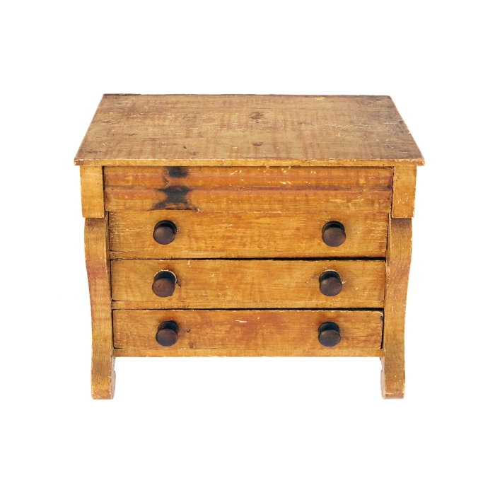 Lot 110A: Doll's Size Empire Chest of Drawers