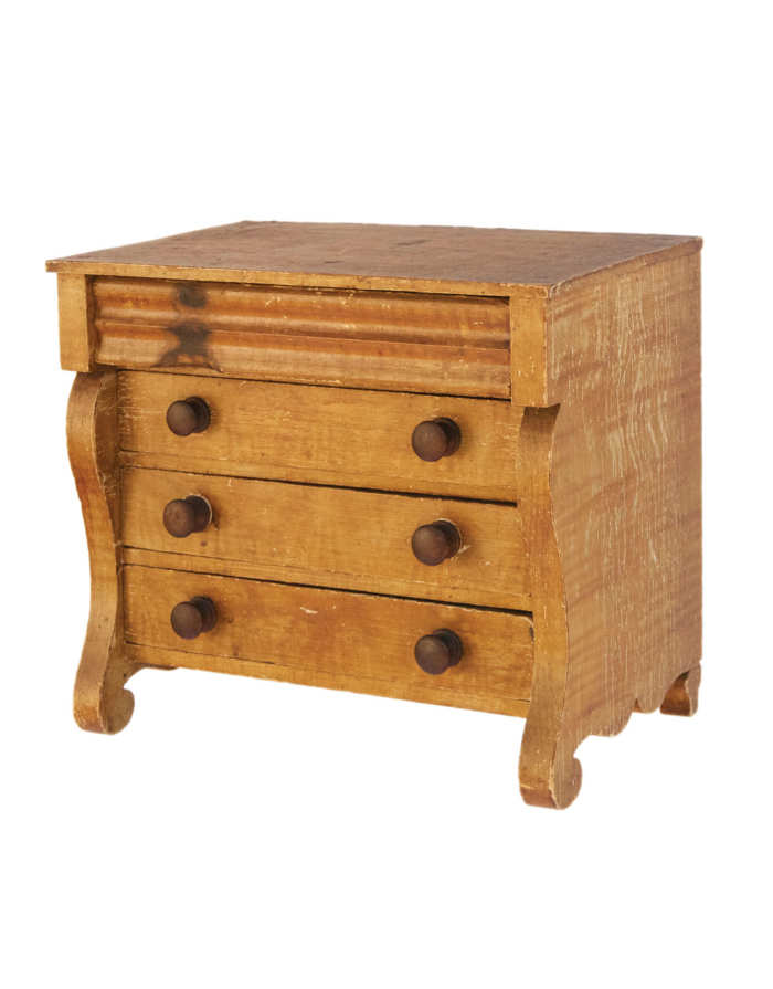 Lot 110A: Doll's Size Empire Chest of Drawers