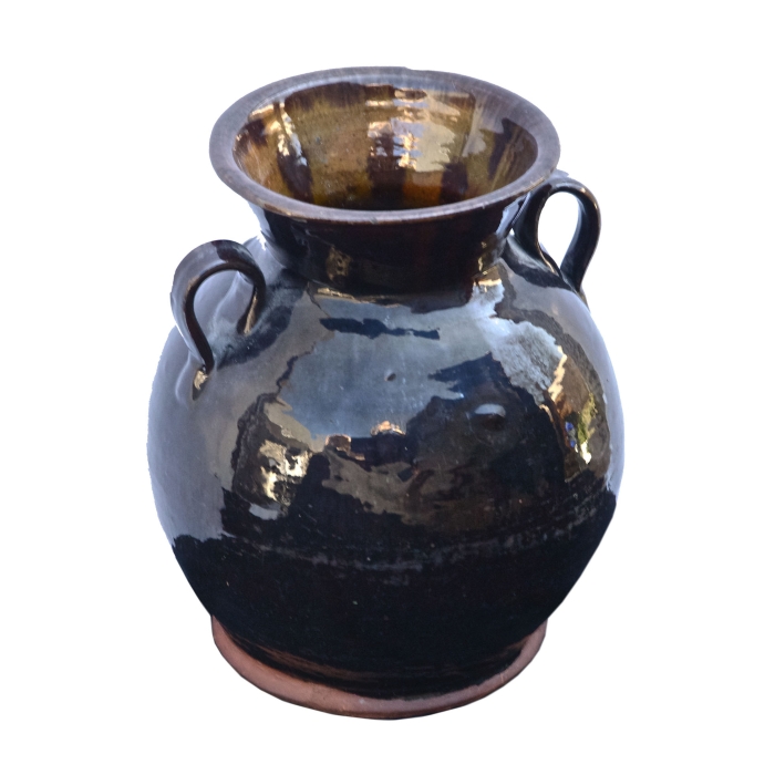 Lot 128: 19th C. Redware Urn or Vase