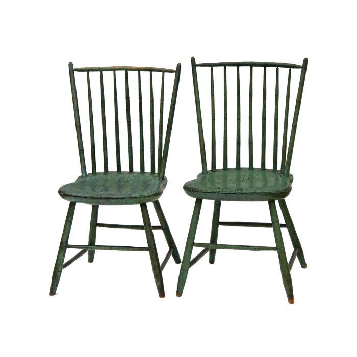Lot 155: Pair of Windsors Side Chairs