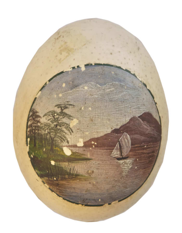 Lot 156: Boat Model, Ostrich Egg, Telescope
