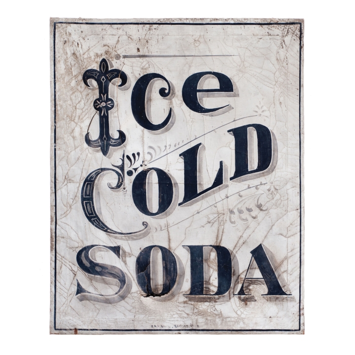 Lot 165: "Ice Cold Soda" Sign