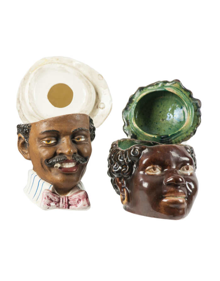 Lot 181F: Two Figural Ceramic Tobacco Humidors