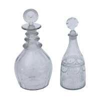 Lot 211: Two Blown Clear Glass Decanters