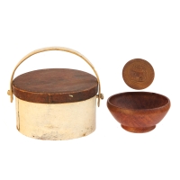 Lot 212: Three Early Woodenware Pieces