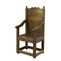 Lot 220: 17th C. Style Oak Armchair
