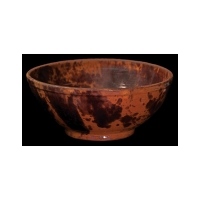 Lot 23H: 19th C. New England Redware Mixing Bowl