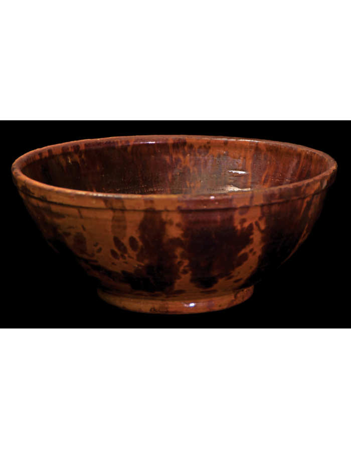 Lot 23H: 19th C. New England Redware Mixing Bowl