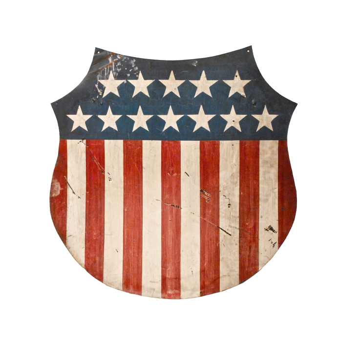 Lot 5: Tin Shield with Stars and Stripes