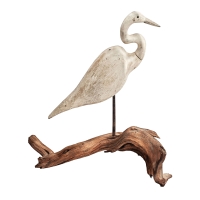 Lot 72: Early 20th C. Great Egret Wood Carving