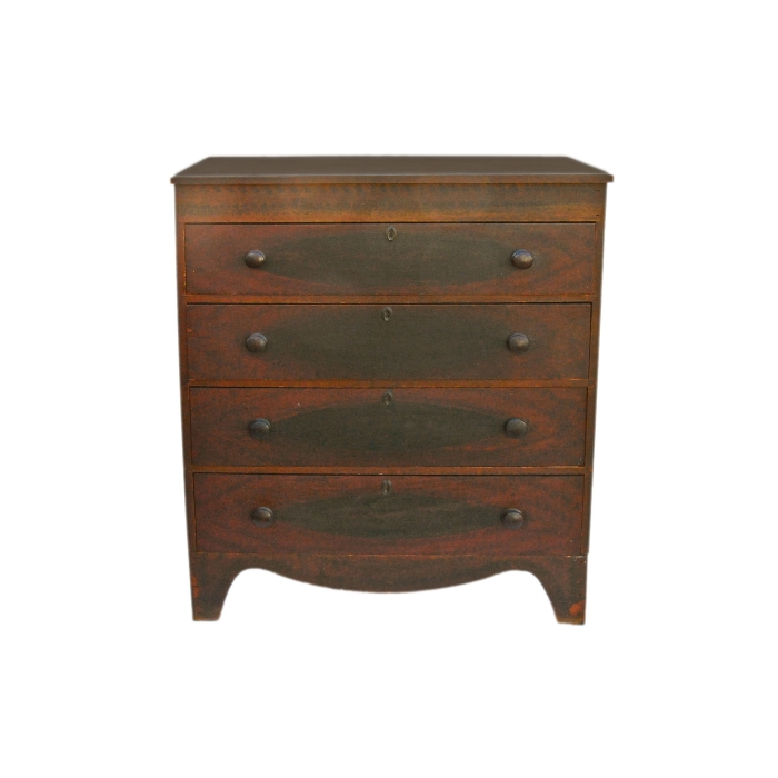Lot 82: Early 19th C. Four-Drawer Chest