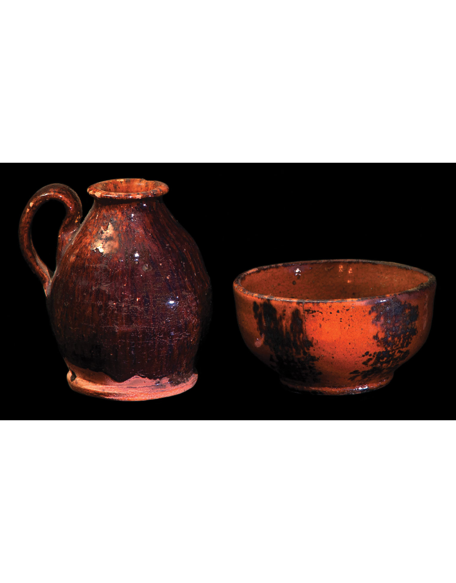 Lot 9B: Two 19th C. Redware Pieces