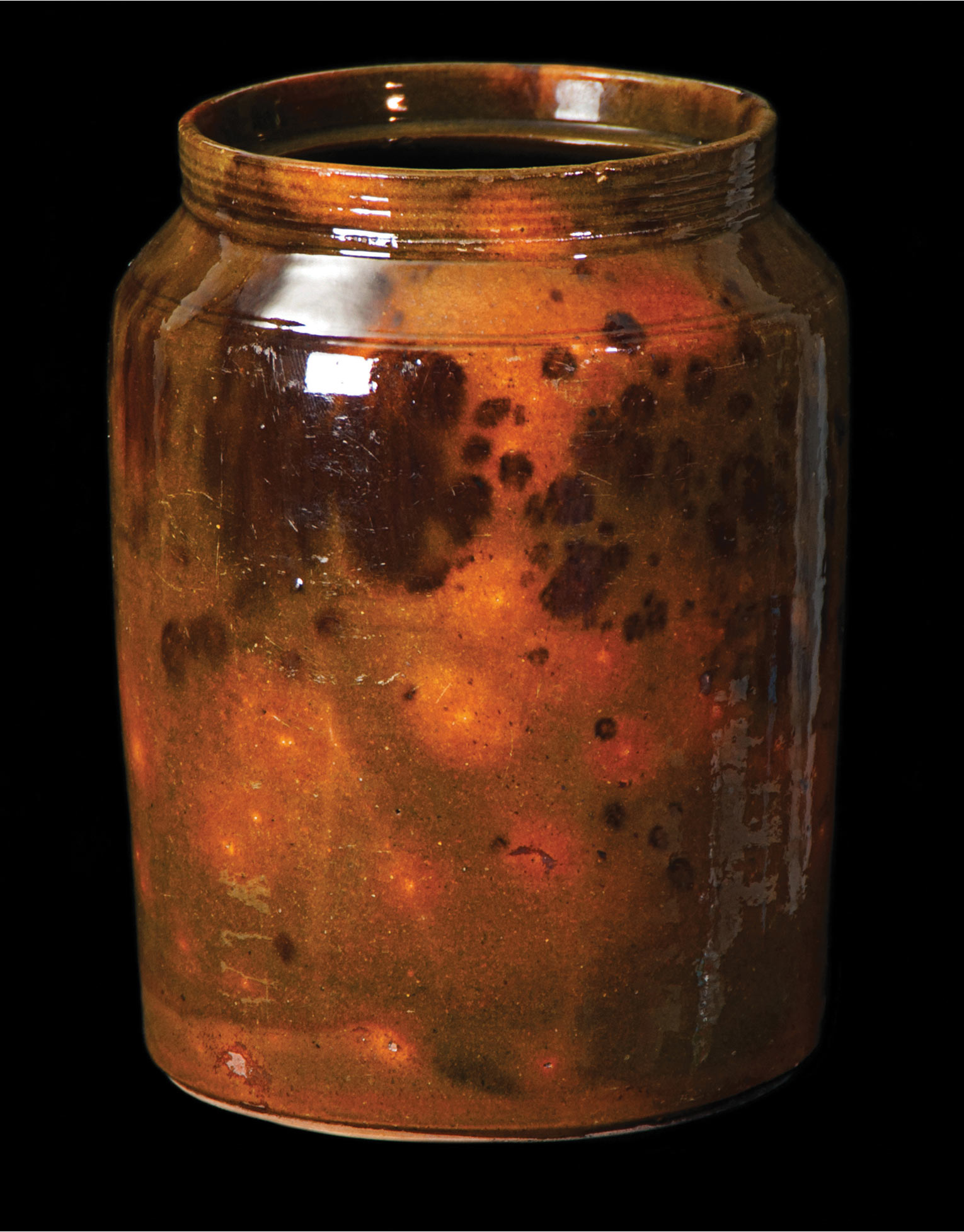 Lot 9F: New England Redware Cylindrical Jar