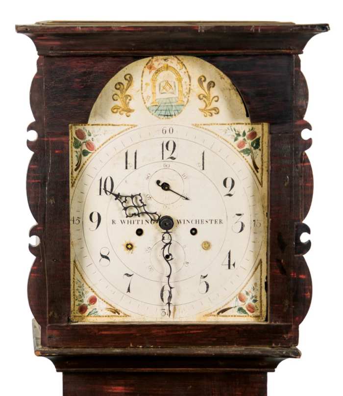 Lot 117: 19th c. Riley Whiting Tall Case Clock