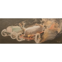 Lot 123: French Auto Racing Print
