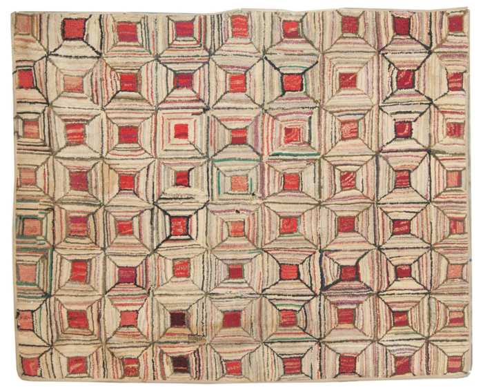 Lot 136: Two Geometric Hooked Scatter Rugs