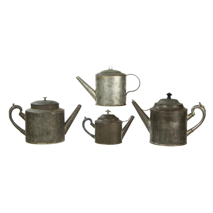 Lot 146: Collection of 19th c. Tin Teapots