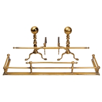 Lot 167: Pair of 19th c. Ball Top Andirons