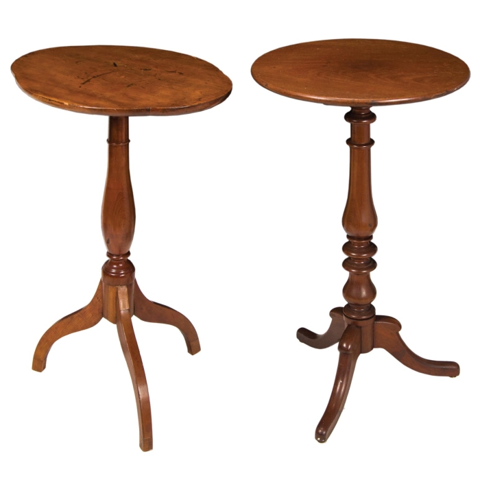 Lot 182: Two 19th c. Cherry Wood Candlestands
