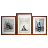 Lot 206: Three 19th c. Framed Indian Prints