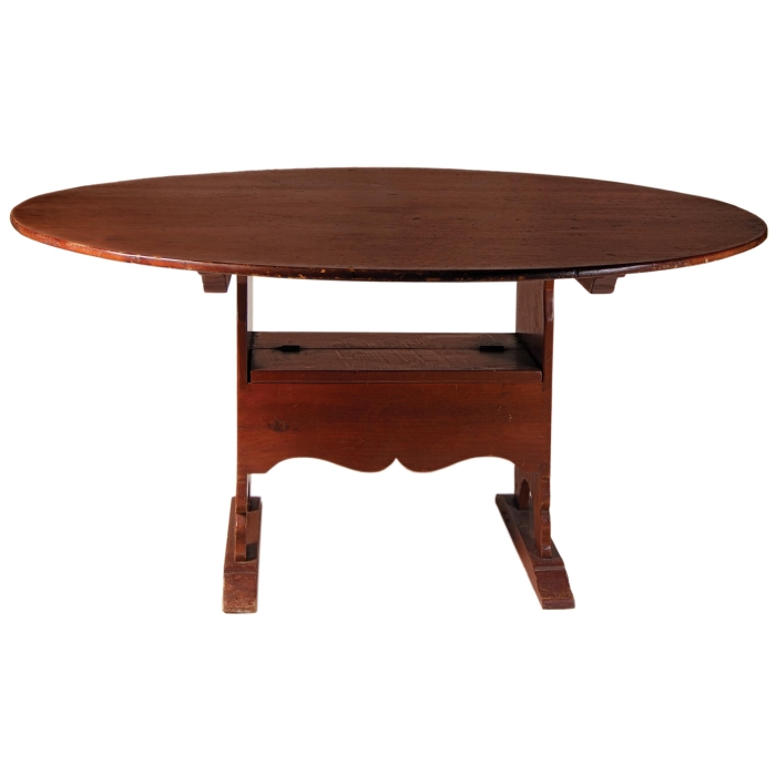 Lot 240: Custom Round Top Hutch Table