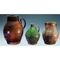 Lot 27: Three Early Redware Pieces