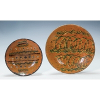 Lot 28A: Two Redware Plates