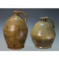 Lot 28: Two Redware Ovoid Jugs