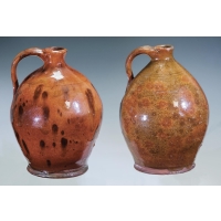 Lot 30: Two Redware Ovoid Jugs
