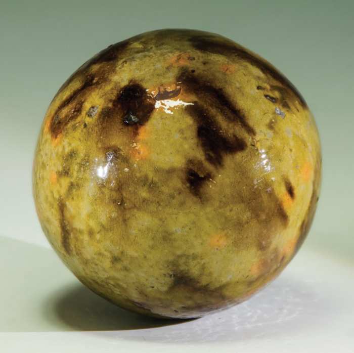 Lot 3B: Very Rare Early Redware Ball