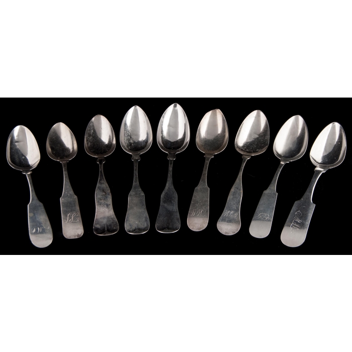Lot 47: Coin Silver Serving Spoons