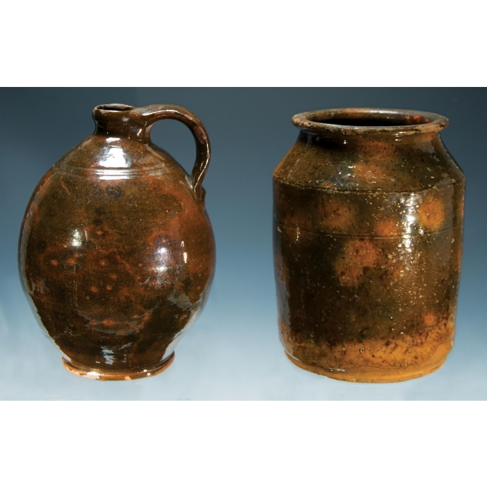 Lot 4: Two 19th c. Redware Pieces