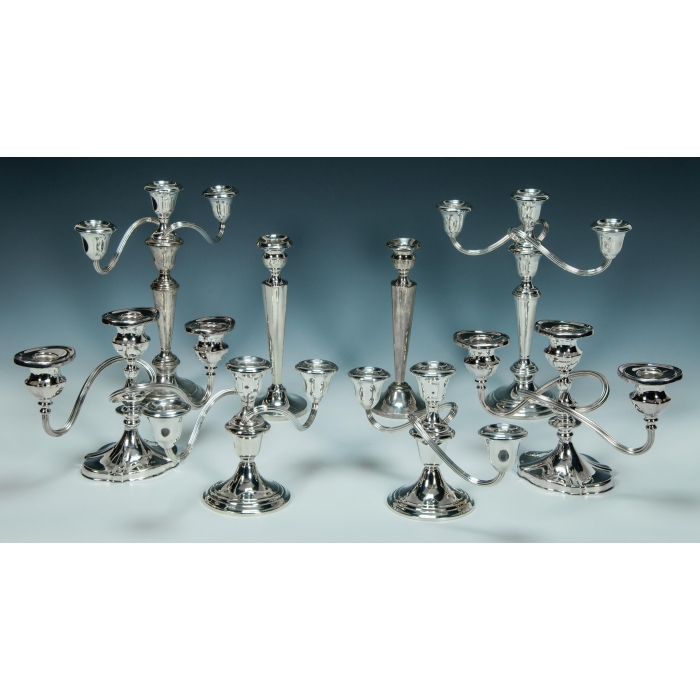 Lot 88A: Collection of Sterling Silver Candlesticks