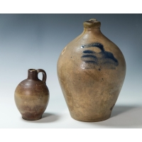 Lot 9: Two 19th c. Stoneware Ovoid Jugs