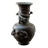 Lot 121: Bronze Buddhist Dragon Vase