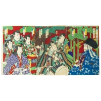 Lot 147: Kabuki Woodblock Triptych