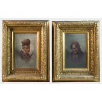 Lot 106: 19th C. Pair of European Portraits