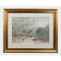 Lot 107: Landscape Watercolor by F.H. Shapleigh
