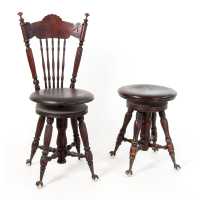 Lot 207: Piano Stool and Chair