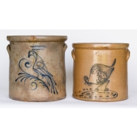 Lot 102: Two 19th C. Stoneware Crocks