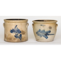 Lot 103: Two 19th C. Stoneware Crocks