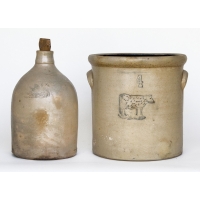 Lot 104: Two 19th C. Stoneware Crocks