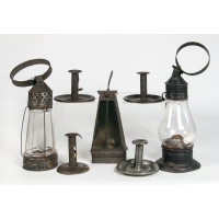 Lot 164: Three Glass and Tin Lanterns