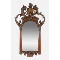 Lot 92: Mid 19th C. Looking Glass