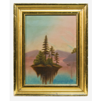 Lot 96: Primitive Hudson River Paintings